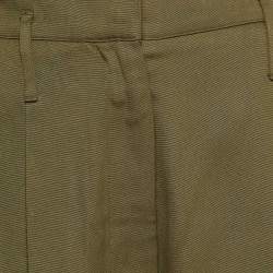 Givenchy Green Pleated Crepe High-Waisted Tapered Military Trousers L