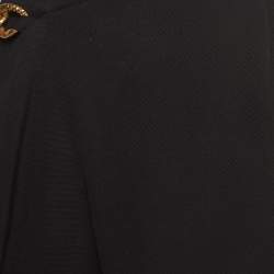 Givenchy Black Chain Belted Gabardine Asymmetrical Mini Skirt S