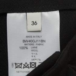 Givenchy Black Chain Belted Gabardine Asymmetrical Mini Skirt S