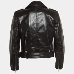 Pre Owned Givenchy Black Leather Belted Riders Jacket M