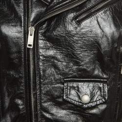 Pre Owned Givenchy Black Leather Belted Riders Jacket M