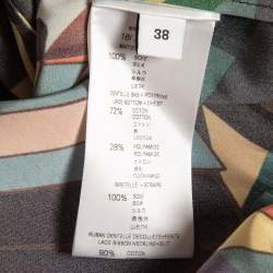 Givenchy Multicolor Printed Lace Trim Satin Slip Dress M
