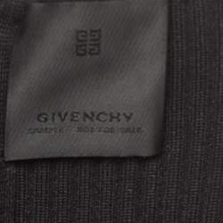 Givenchy Black Rib Knit Panelled Flounce Midi Dress S