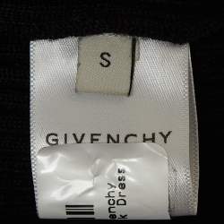 Givenchy Black Rib Knit Panelled Flounce Midi Dress S