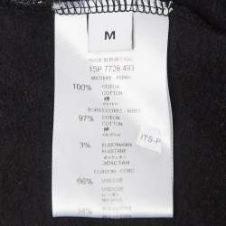 Pre Owned Givenchy Black Printed Cotton Knit Oversized Hoodie M