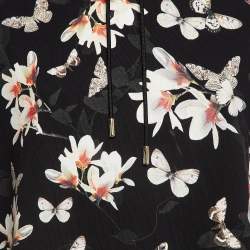 Pre Owned Givenchy Black Printed Cotton Knit Oversized Hoodie M