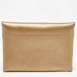 Givenchy Gold Leather Medium Antigona Envelope Clutch