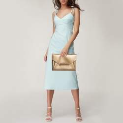 Givenchy Gold Leather Medium Antigona Envelope Clutch