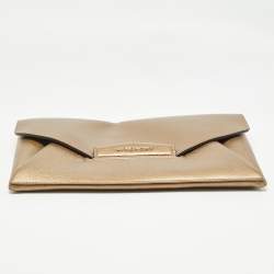 Givenchy Gold Leather Medium Antigona Envelope Clutch