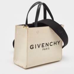 Givenchy Beige/Black Canvas Mini G Tote  