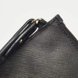 Pre Owned Givenchy Black Coated Canvas Rottweiler Face Wristlet Pouch
