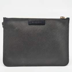 Pre Owned Givenchy Black Coated Canvas Rottweiler Face Wristlet Pouch