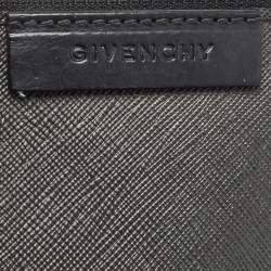 Pre Owned Givenchy Black Coated Canvas Rottweiler Face Wristlet Pouch