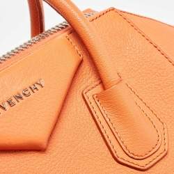 Givenchy Orange Leather Small Antigona Satchel