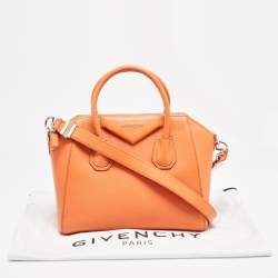 Givenchy Orange Leather Small Antigona Satchel