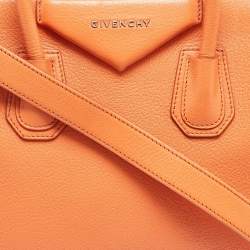 Givenchy Orange Leather Small Antigona Satchel