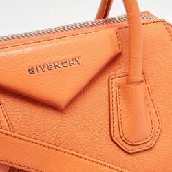 Givenchy Orange Leather Small Antigona Satchel