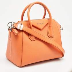 Givenchy Orange Leather Small Antigona Satchel