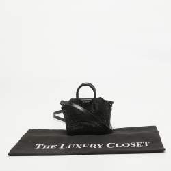 مملوكة مسبقًا Givenchy Black Satin and Leather Micro Antigona Crystals Crossbody Bag