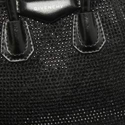مملوكة مسبقًا Givenchy Black Satin and Leather Micro Antigona Crystals Crossbody Bag