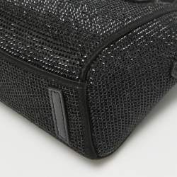 مملوكة مسبقًا Givenchy Black Satin and Leather Micro Antigona Crystals Crossbody Bag