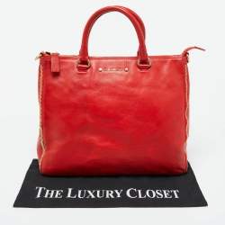 Givenchy Orange Leather Zip Tote