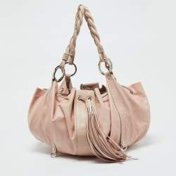 Givenchy Pink Leather Drawstring Tassel Hobo