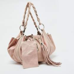 Givenchy Pink Leather Drawstring Tassel Hobo