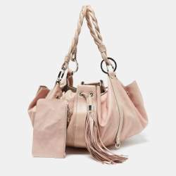 Givenchy Pink Leather Drawstring Tassel Hobo