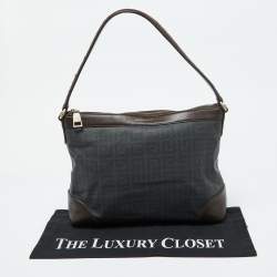 Givenchy Grey/Dark Brown Monogram Coated Canvas and Leather Hobo