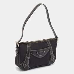 Pre Owned Givenchy Black Fabric and Leather Zip Hobo