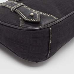 Pre Owned Givenchy Black Fabric and Leather Zip Hobo