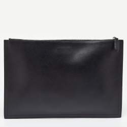 Pre Owned Givenchy Black/White Leather Antigona Zip Pouch