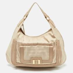 Givenchy Beige Signature Canvas and Leather Hobo