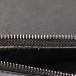 Pre Owned Givenchy Black Leather Logo Top Zip Pouch