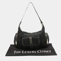 Pre Owned Givenchy Black Monogram Nylon and Leather Multiple Pocket Shoulder Bag 