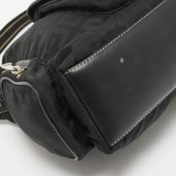 Pre Owned Givenchy Black Monogram Nylon and Leather Multiple Pocket Shoulder Bag 