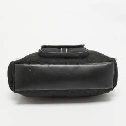 Pre Owned Givenchy Black Monogram Nylon and Leather Multiple Pocket Shoulder Bag 