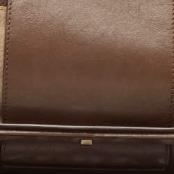 Givenchy Brown/Beige Monogram Canvas and Leather Buckle Flap Hobo