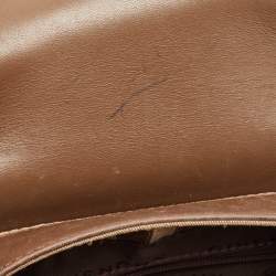 Givenchy Brown/Beige Monogram Canvas and Leather Buckle Flap Hobo