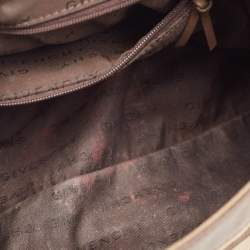 Givenchy Brown/Beige Monogram Canvas and Leather Buckle Flap Hobo
