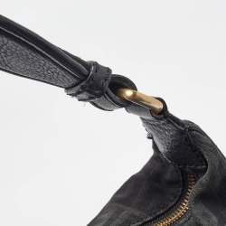Givenchy Black Monogram Fabric and Leather Studded Shoulder Bag