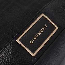 Givenchy Black Monogram Fabric and Leather Studded Shoulder Bag