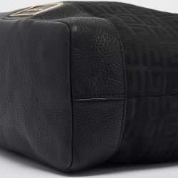 Givenchy Black Monogram Fabric and Leather Studded Shoulder Bag