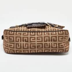 Givenchy Beige/Brown Signature Canvas and Leather Flap Shoulder Bag