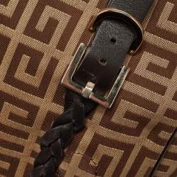 Givenchy Beige/Brown Signature Canvas and Leather Flap Shoulder Bag