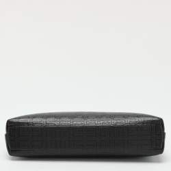 Givenchy Black Monogram Coated Canvas Logo Detail 4G Pouch