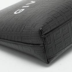 Givenchy Black Monogram Coated Canvas Logo Detail 4G Pouch