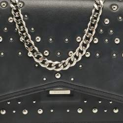 مملوكة مسبقًا Givenchy Black Leather Studded Bow Cut Crossbody Bag