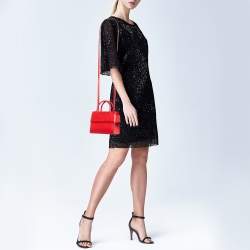 Givenchy Red Leather Nano Horizon Crossbody Bag